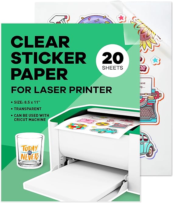 Clear laser sticker paper